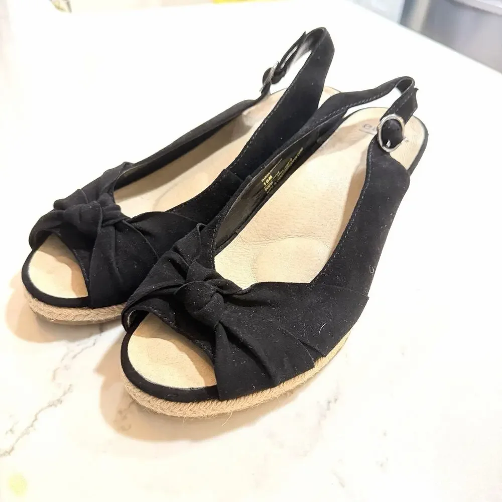 Earth Origins Size 10 Womens Thara Bermuda Sling Back Espadrille Sandal Bow
